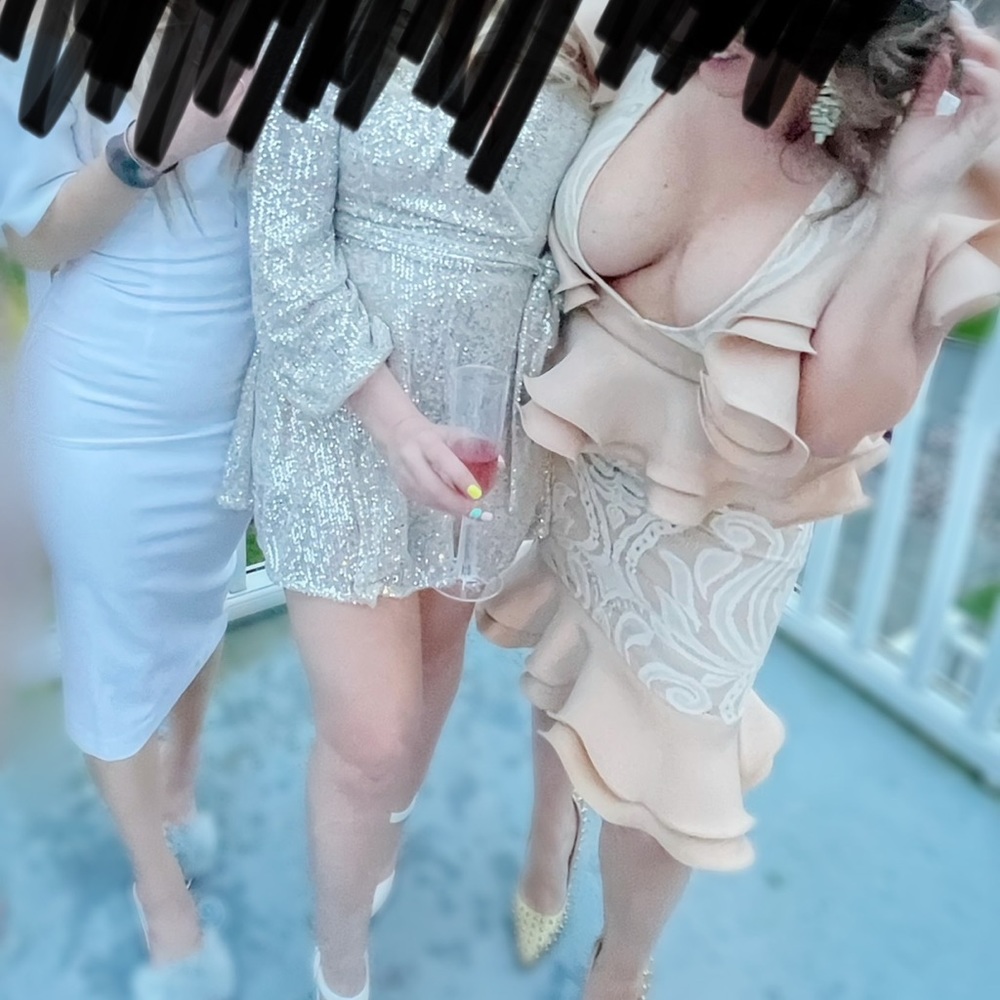 Nude pretty little thing ruffle dress - Picture 3 of 6